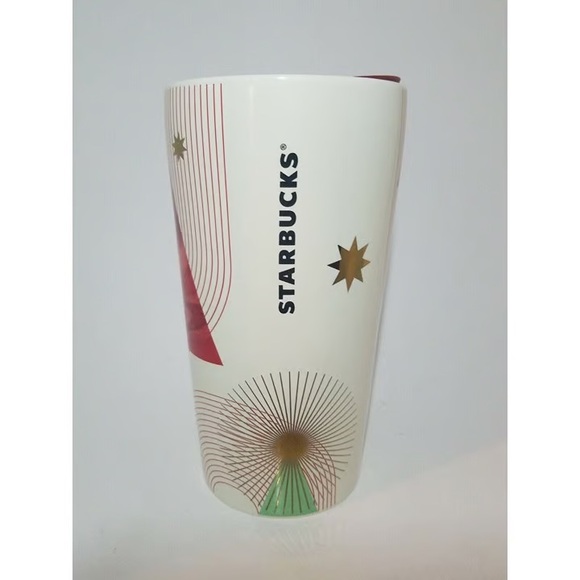 Starbucks Christmas TreeStar Holiday 2020 Double Wall Ceramic Tumbler Mug 12 Cup - Picture 3 of 11